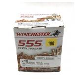 Box of .22 LR. hollow point Winchester cartridges,