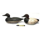 Lot: 2 Vintage Wooden Carved duck decoys
