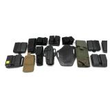 Large Lot: Assorted Mag pouches and 2- holsters