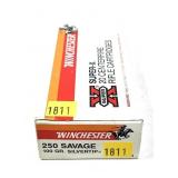 Box of .250 Savage 100-grain silvertip