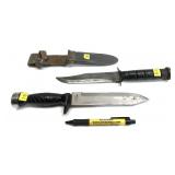Lot, 2 Japanese fighting knives and U.S. Navy