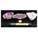 Lot: 3 Natural Geode Amethyst clusters/ geodes