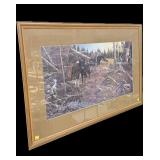 Wolf framed print, frame size: 36" x 10"