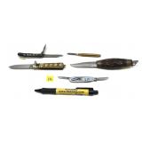 Lot, 4 assorted decorative folding knives