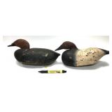 Lot: 2 Vintage Wooden Carved duck decoys