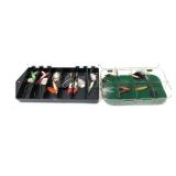 Lot: Flies and lures in plastic cases