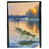 Fishing Canvas Print with LED Lights , 24" x 16"