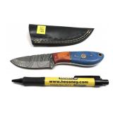 Custom handmade Damascus blade knife with