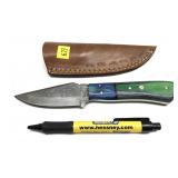 Custom handmade Damascus blade knife with