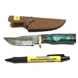 Custom handmade Damascus blade knife with