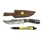 Custom handmade Damascus blade knife with
