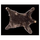 Trophy Black Bear Rug, nose to tail 58" L.