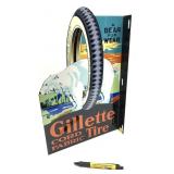 Vintage "Gillette" double sided Metal sign,