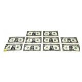 Lot: 10- Donald Trump Custom Dollar Bills (real