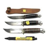 Lot, 3 Official Boy Scout Western knives with