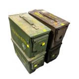 Lot: 4- Metal Ammo Cans