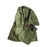 Military Wool Lined Trench Coat size medium with