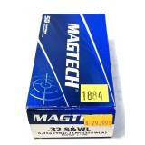 Box of .32 S & W 98-grain LRN Magtech cartridges,