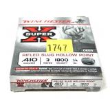 Box of .410 Ga. 3" rifled HP Winchester slugs, 5