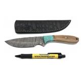 Custom handmade Damascus blade knife with