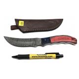 Custom handmade Damascus blade knife with