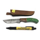 Custom handmade Damascus blade knife with