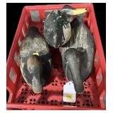 Lot: 3 Vintage Wooden Duck Decoys (1 head is off)
