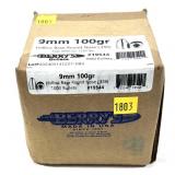 Box of 9mm 100-grain Hollow base round nose