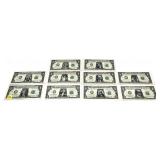Lot: 10- Donald Trump Custom Dollar Bills (real
