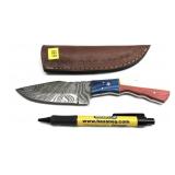 Custom handmade Damascus blade knife with
