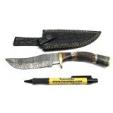 Custom handmade Damascus blade knife with