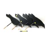 Lot: 4- Wooden Crow Silhouettes (no bases)