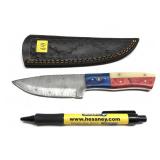 Custom handmade Damascus blade knife with