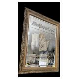 Budweiser Framed Mirror, 35" x 28"