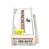 Box of .380 Auto 92-grain FMJ Winchester