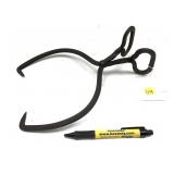 Early Iron Ice Block Tongs, 12" L.
