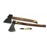 Lot: 2- Early Wood Handled Axes