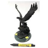 Eagle Bronze statue marked Chope, 9" H.