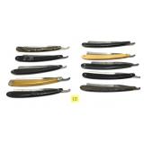 Lot, 11 assorted vintage straight razors with