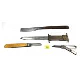 Lot, assorted vintage folding knives and
