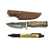 Custom handmade Damascus blade knife with