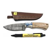 Custom handmade Damascus blade knife with
