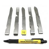 Lot, 5 vintage Boy Scout folding camp forks and
