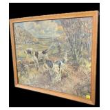 Vintage Hunting Dog Framed Print,