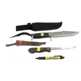Lot, stainless large fighting knife with sheath