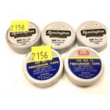 Lot: 3 Remington No. 10 percussion caps and 2-