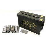 Metal ammo can with Lead bars, (@10 lbs)