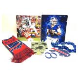 Lot: Buffalo Bills Swag includes scarf, chain,