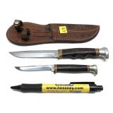 Ka-Bar 2-knife set with leather sheath