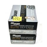 x2- Boxes of .45 Auto 200-grain JHP SIG Sauer